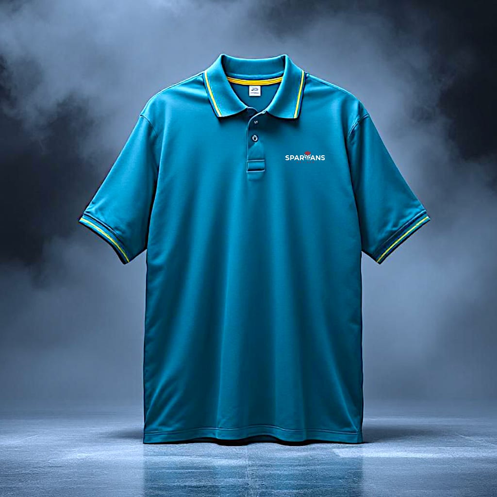 TEAL GREEN PERFORMANCE POLO T-SHIRT